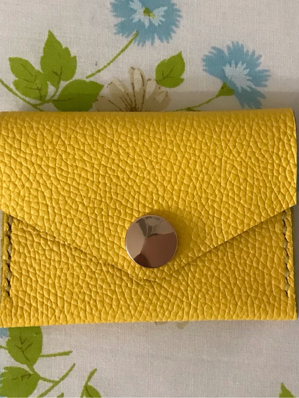 Bright Yellow Pebble-Grain Envelope Wallet - Unbranded